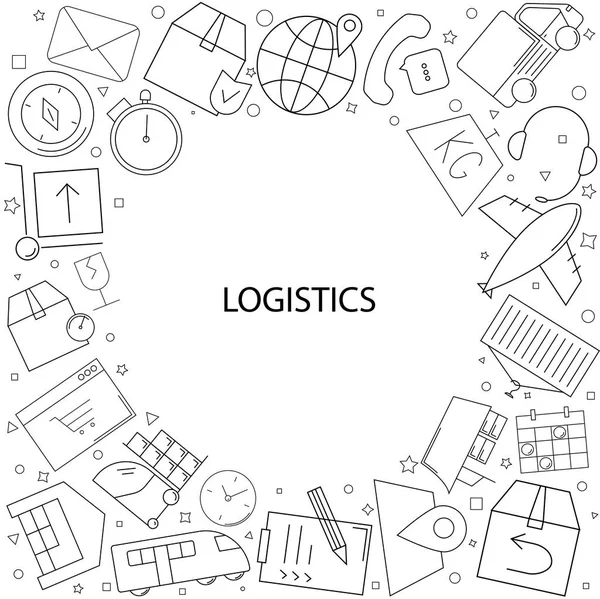 Logistics Φόντο Από Εικονίδιο Της Γραμμής Γραμμικά Διανυσματικά Μοτίβο — Διανυσματικό Αρχείο