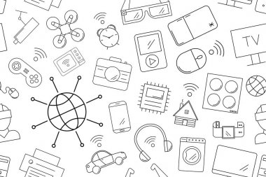 Vektör internet düşünüyor desen. Internet işler sorunsuz arka plan