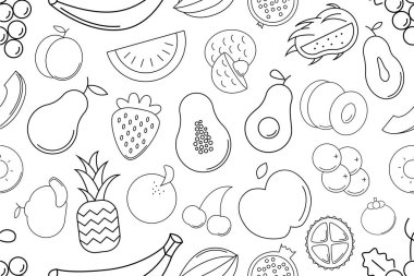 Vektör meyve deseni. Meyve sorunsuz arka plan