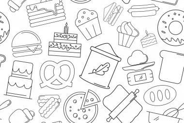 Vektör ekmek desen. Fırın sorunsuz arka plan