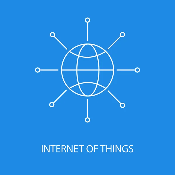 Ícone Vetor Internet Things Elemento Design Estilo Contorno Fundo Azul —  Vetores de Stock