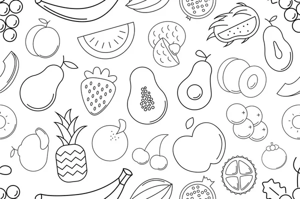 Modello Frutta Vettoriale Frutta Senza Cuciture Sfondo — Vettoriale Stock
