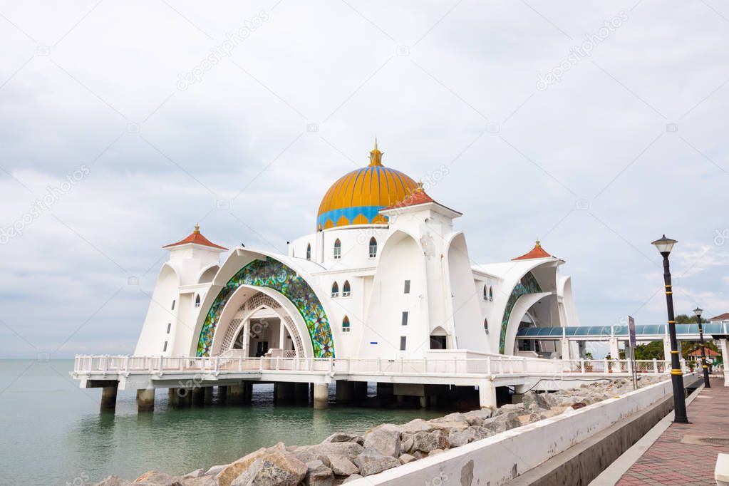 The Melaka Straits Mosque (Masjid Selat Melaka) is a mosque located on the man-made Malacca Island in Malacca City, Malaysia