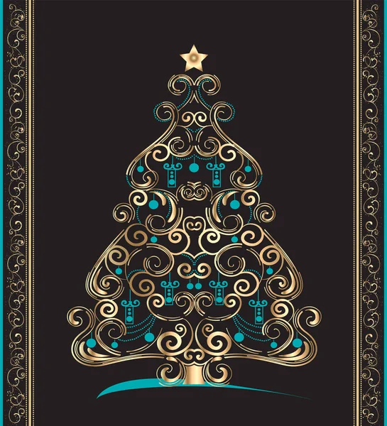 Christmas Tree Greeting Card — Stock Photo, Image