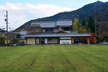 Kyoto, Japonya - 6 Aralık 2016: Arashiyama. 