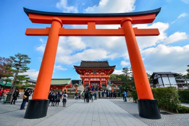Kyoto, Japan : December 7,2016 : Fushimi Inari Shrine's entrance  clipart