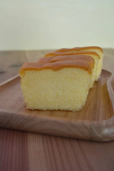 Szelet finom vaj torta, házi pékség — Stock Fotó