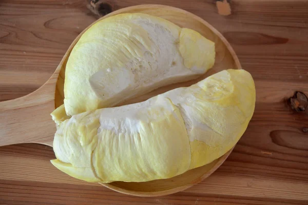 Durian królem owoców na drewnianej tablicy — Zdjęcie stockowe