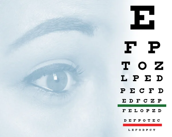 Eye Chart Woman — Stock Photo, Image