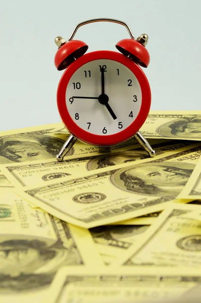 Money Time Come Together Vertical Format Various Conceptual Themes — Stock Photo, Image