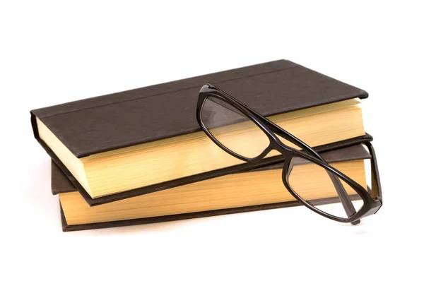 Isolated Set Books Pair Reading Glasses Viewer See Pages Come — Stockfoto