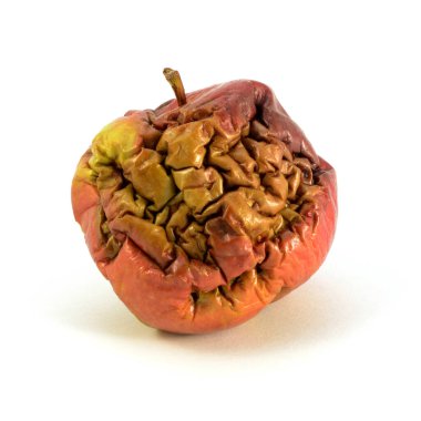 Kötü Elma 'nın izole edilmiş beyaz görüntüsü.