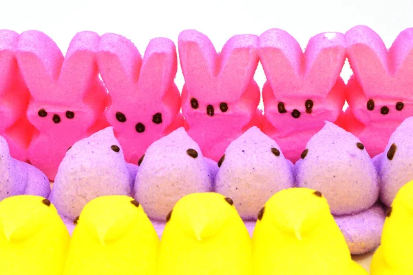 Closeup View Some Easter Marshmallow Treats — Stock Photo, Image