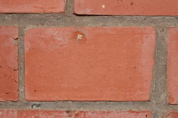 Padrão Tijolo Vermelho Textura Cimento Como Parte Uma Moldura Parede — Fotografia de Stock