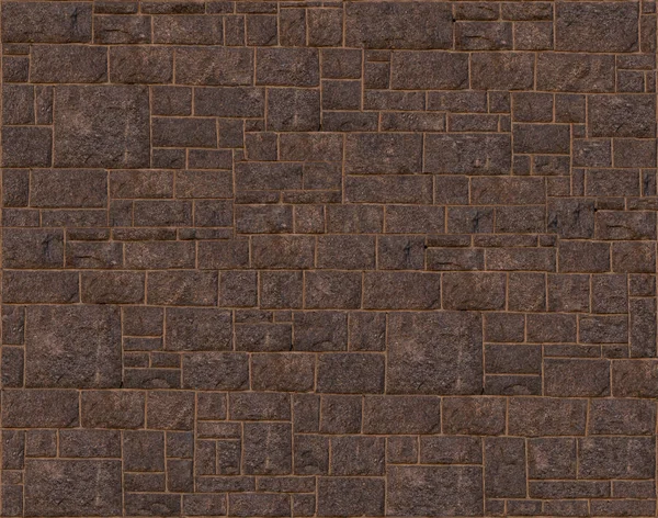 textured natural stone foundation laid in dark brown pattern
