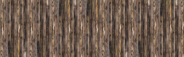 Panorama Starého Dřeva Deska Hnědá Patinou Strom Svislé Čáry — Stock fotografie