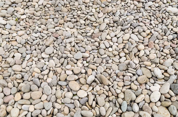 part of a rocky beach strewn with small smooth pebble gray