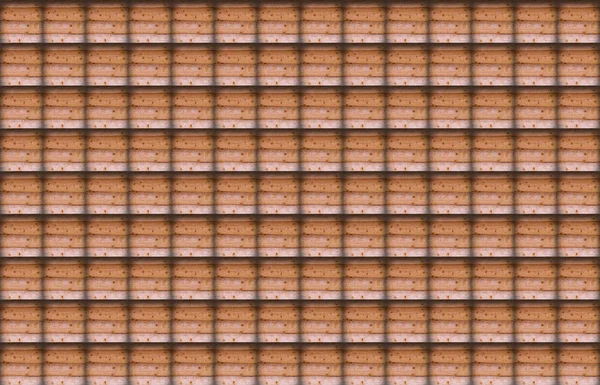 Symmetrical Pattern Cell Image Wooden Wall Clear Boundaries Shadows Background — Stock Photo, Image