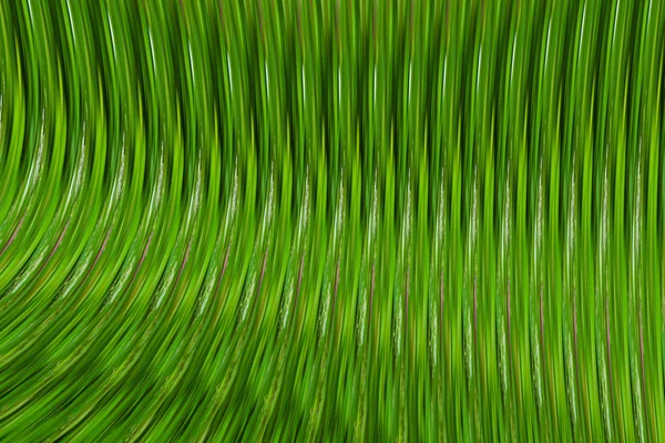 Fundo Volumétrico Verde Onda Brilhante Curva Nervurada Linhas Verticais Dinâmicas — Fotografia de Stock