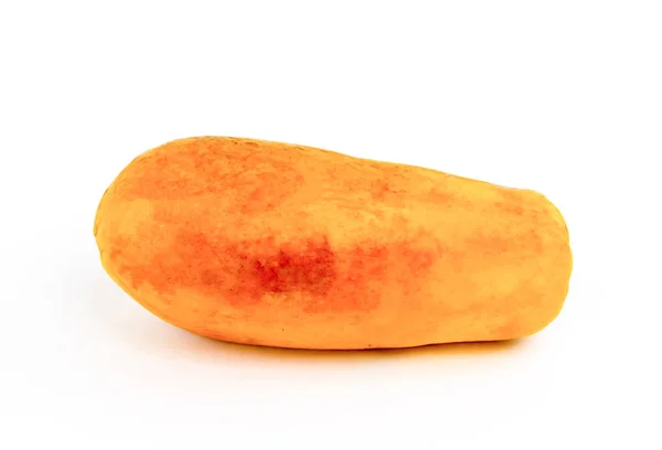 Γκρο Πλαν Φρούτα Ώριμα Μάνγκο Κίτρινο Κόκκινο Λευκό Φόντο Φαγητό — Φωτογραφία Αρχείου