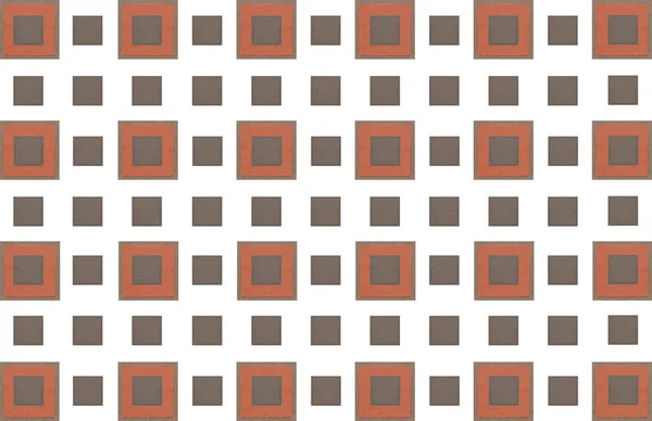 Brown Square Pattern Elements Brick Background Geometric White Base — Stock Photo, Image