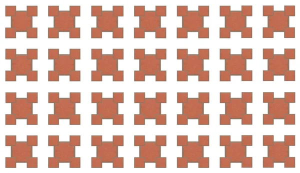 Háttéren Fehér Háttér Geometriai Városi Mozaik Mintás Piros Tégla — Stock Fotó