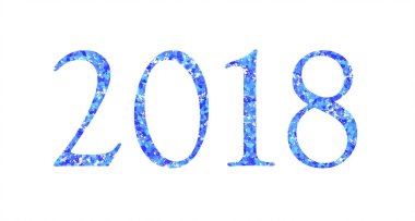 gelecek yılın bir sebze yazdırma koyu mavi rakamları ile şenlikli yazıt 2018 iki bin ve on sekiz