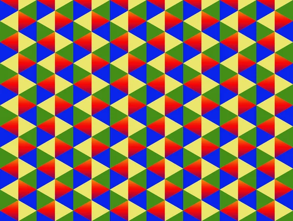 Diamond Two Color Red Yellow Green Blue Triangle Background Pattern — Stock Photo, Image