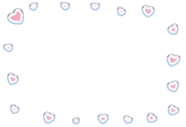 Abstrato Quadro Coração Azul Transparente Com Centro Rosa Volumétrico Decoração — Fotografia de Stock