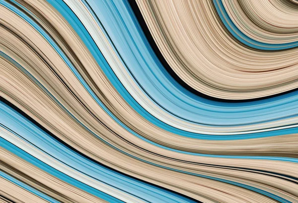 Wave Beige Blue Bend Volumetric Wide Band Contrast Base Drawing — Stock Photo, Image