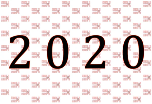 2020 New Year Two Thousand Twelfth Text Black Font Tinted — Stock Photo, Image