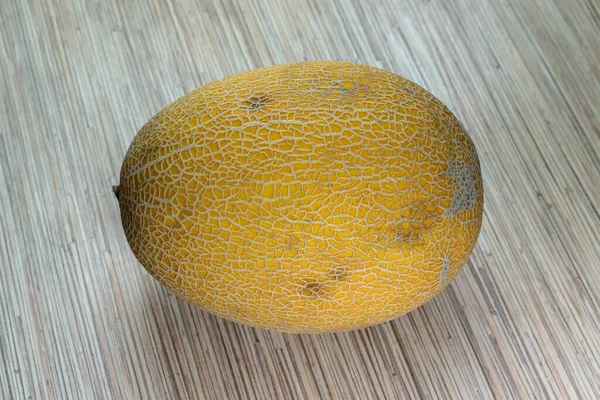 Rond Melon Jaune Frais Gros Fruits Automne Trouve Sur Fond — Photo