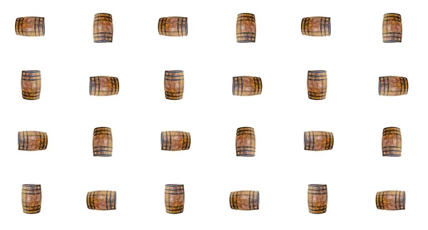 Background Oak Barrels Icon Vertical Horizontal Dark Brown Isolated Basis — Stock Photo, Image