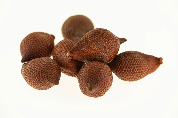 Cumulo Salaka Frutta Guscio Marrone Texture Effetto Pelle Serpente Sfondo — Foto Stock