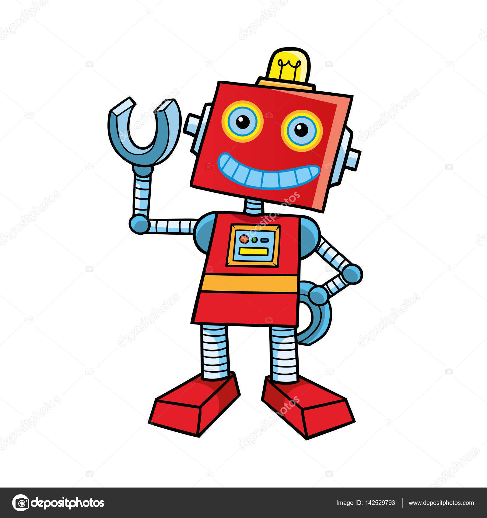 Красный мультяшный робот