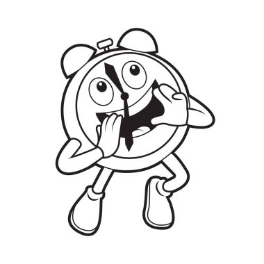 çalar saat karakter siyah ve beyaz