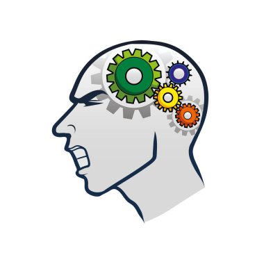 çalışma beyin dişli illüstrasyon tasarımı