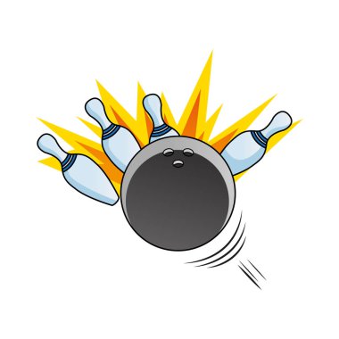 Bowling grev illüstrasyon tasarımı