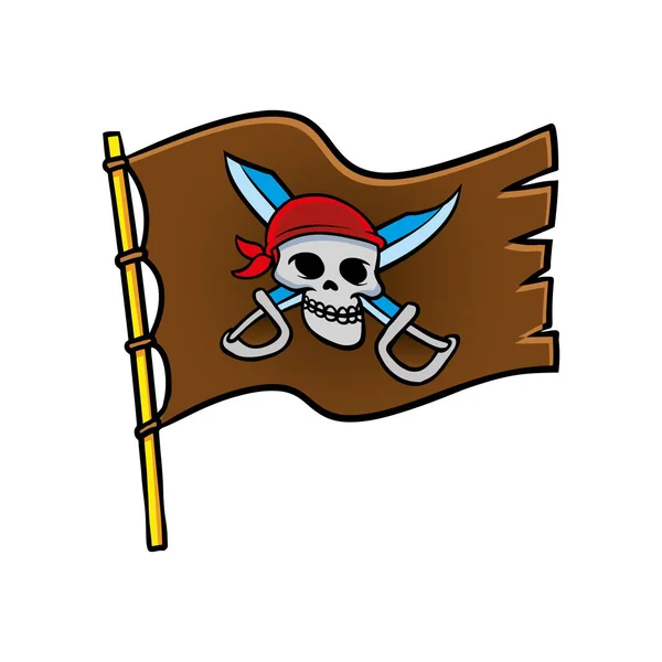 Flagge mit Piratensymbol — Stockvektor