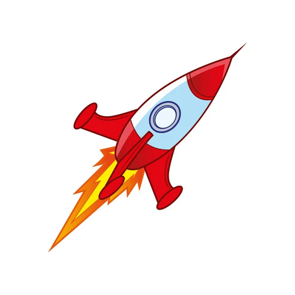 Projeto de ilustração de foguete voador — Vetor de Stock