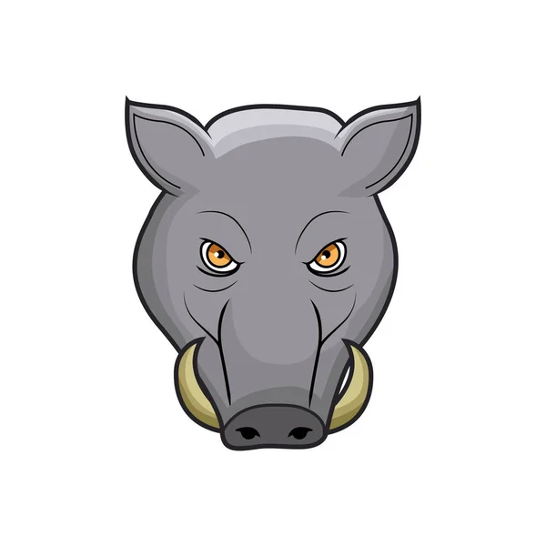 Wild boar head illustration design — Stock Vector