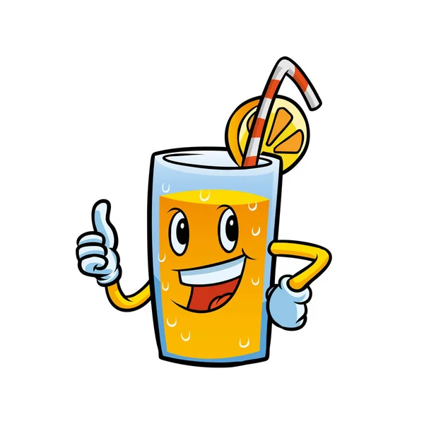 Orange juice character illustration design — Stock Vector