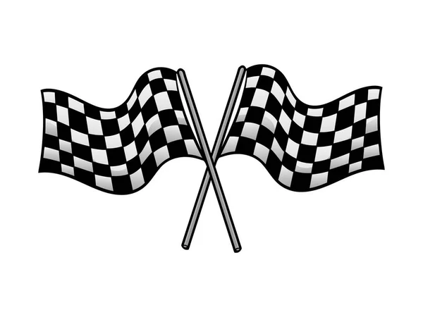 Gekruist racing vlag afbeelding ontwerp — Stockvector