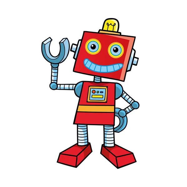 Kırmızı robot karakter illüstrasyon tasarımı
