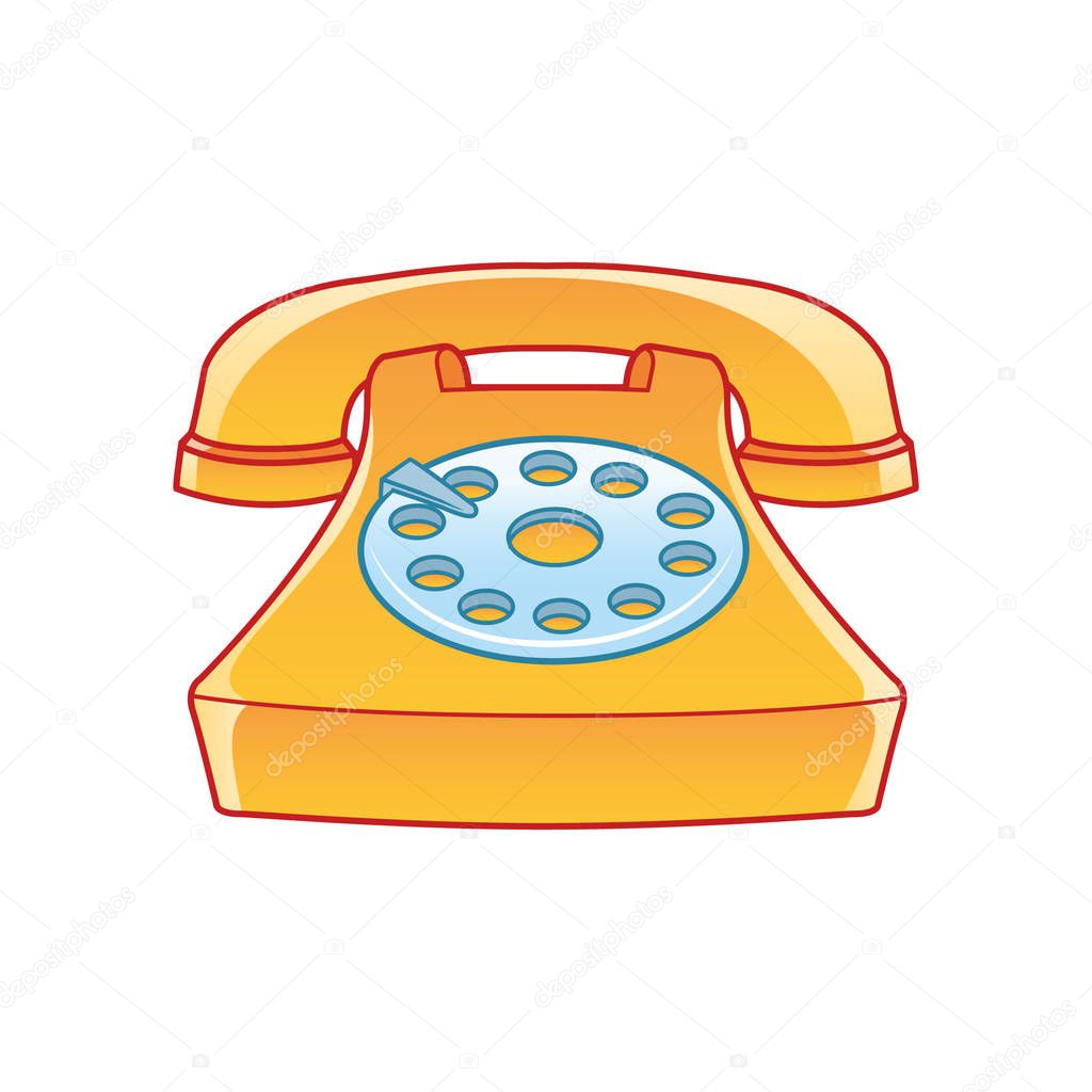 old telephone illustration design