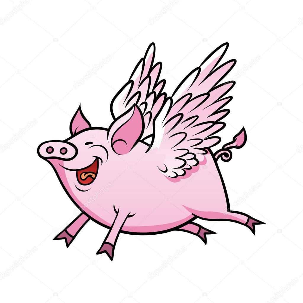 flying pig illustration design