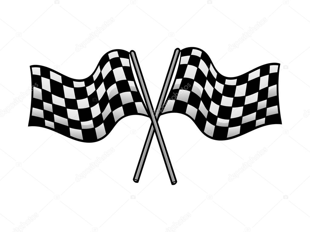 crossed racing flag illustration design