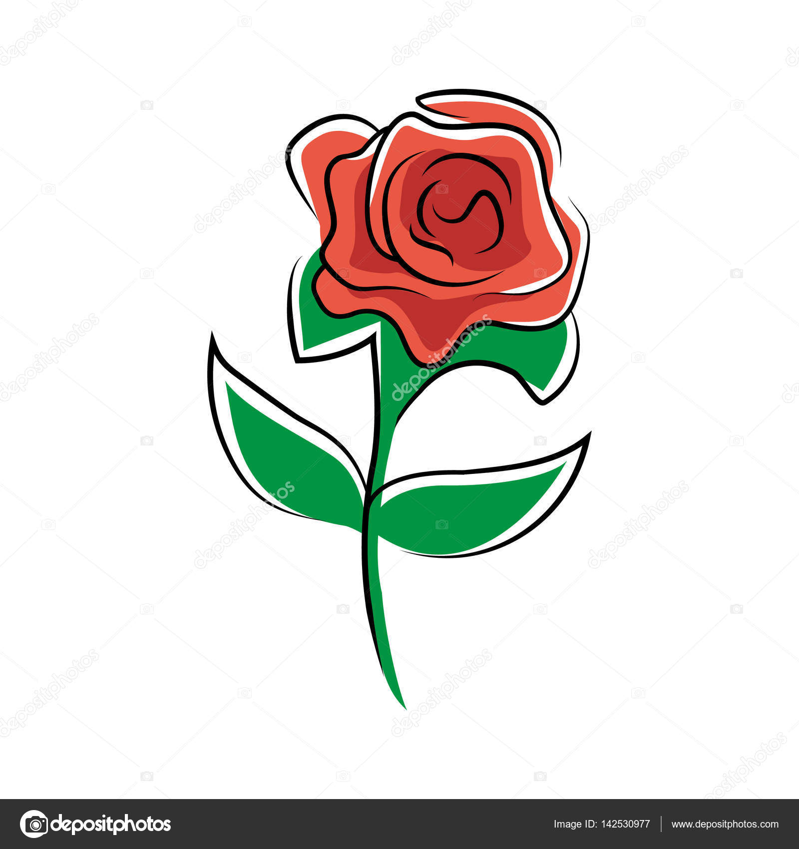 Red rose flower symbol Stock Vector Image by ©abcvecctor 142530977