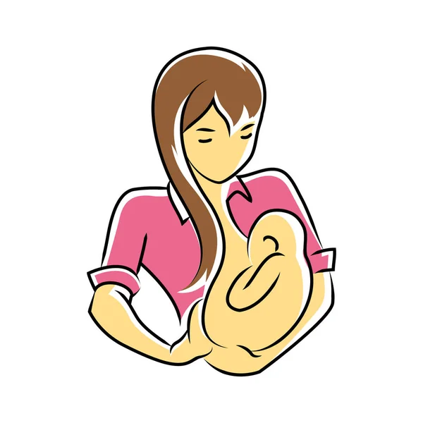 Breastfeeding mom symbol illustration design — Stock Vector