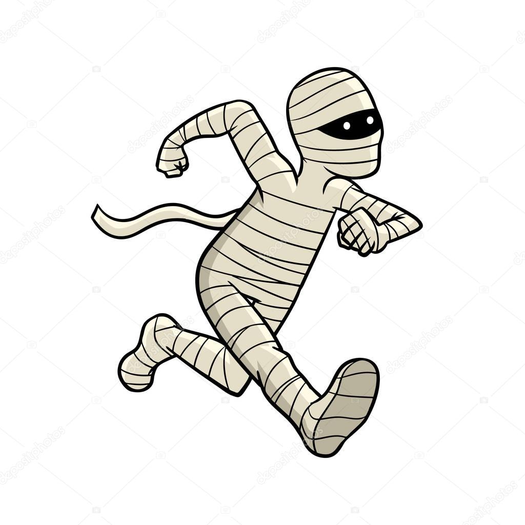 mummy running illustration design